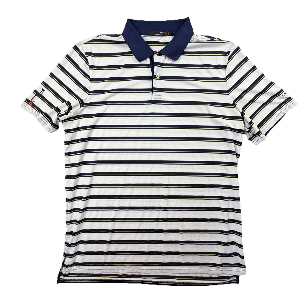 RLX Ralph Lauren Polo Golf Shirt XL Striped Performance Callaway Logo